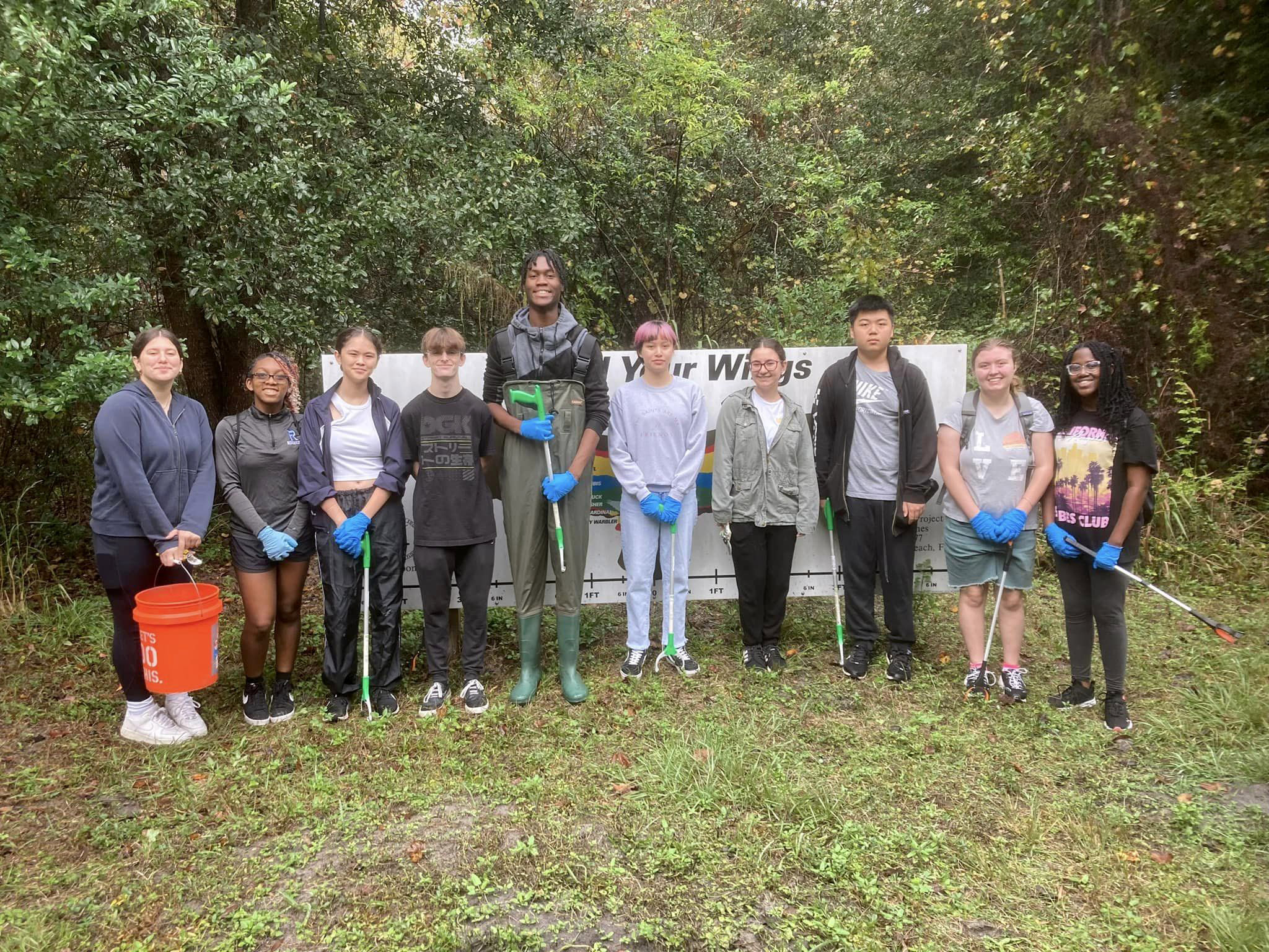 Ridgeview HS Earth Club at wingspan sign 20231118